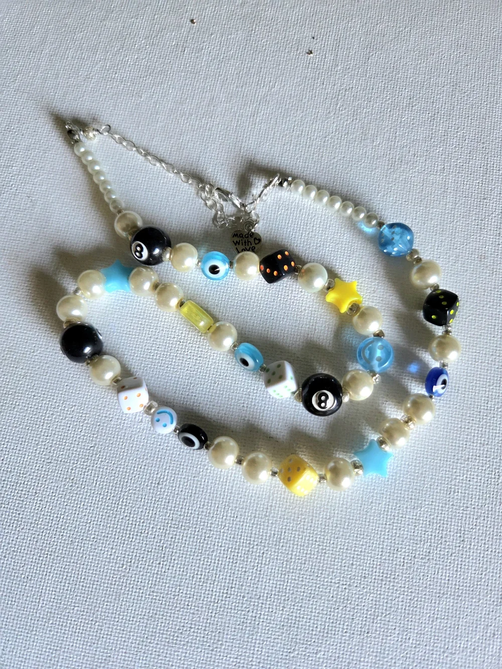 Handcrafted Multicolor Bead And Pearl Necklace